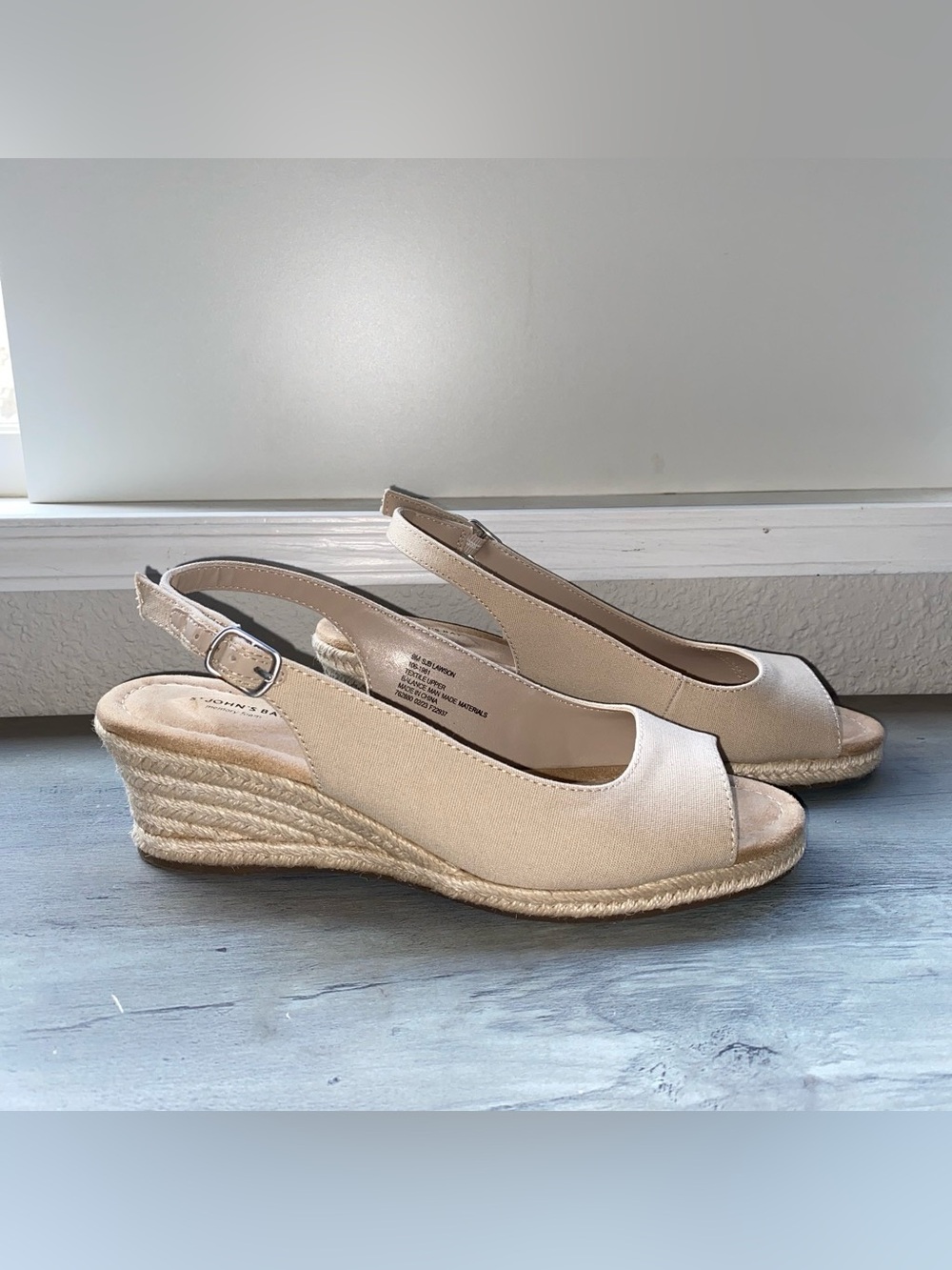 Neutral Slingback Espadrille Wedge Sandals